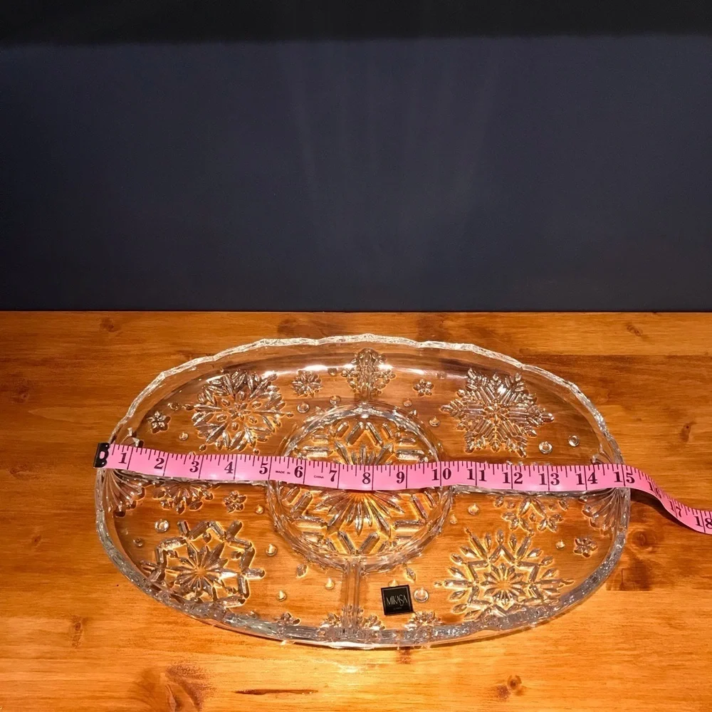 Mikasa Crystal Divided Holiday Platter